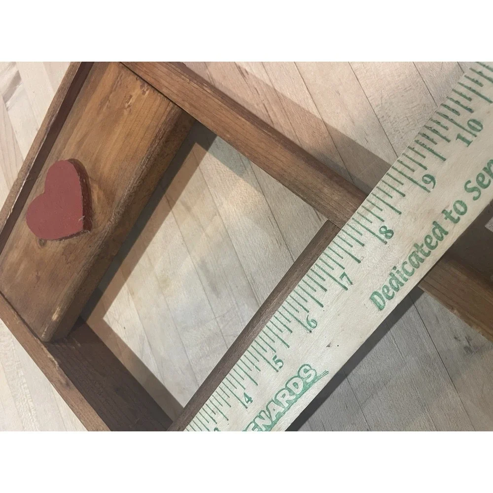 Country Red Heart Farmhouse Ladder Shelf Great Trinkets 30